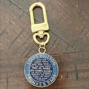 Louis Vuitton Navy and Gold Keychain